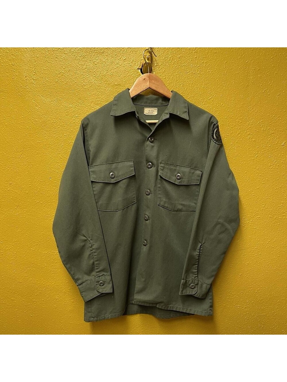 US Military OG507 Shirt Mens M Utility Fatigue Army Green 70s Vintage OG-507